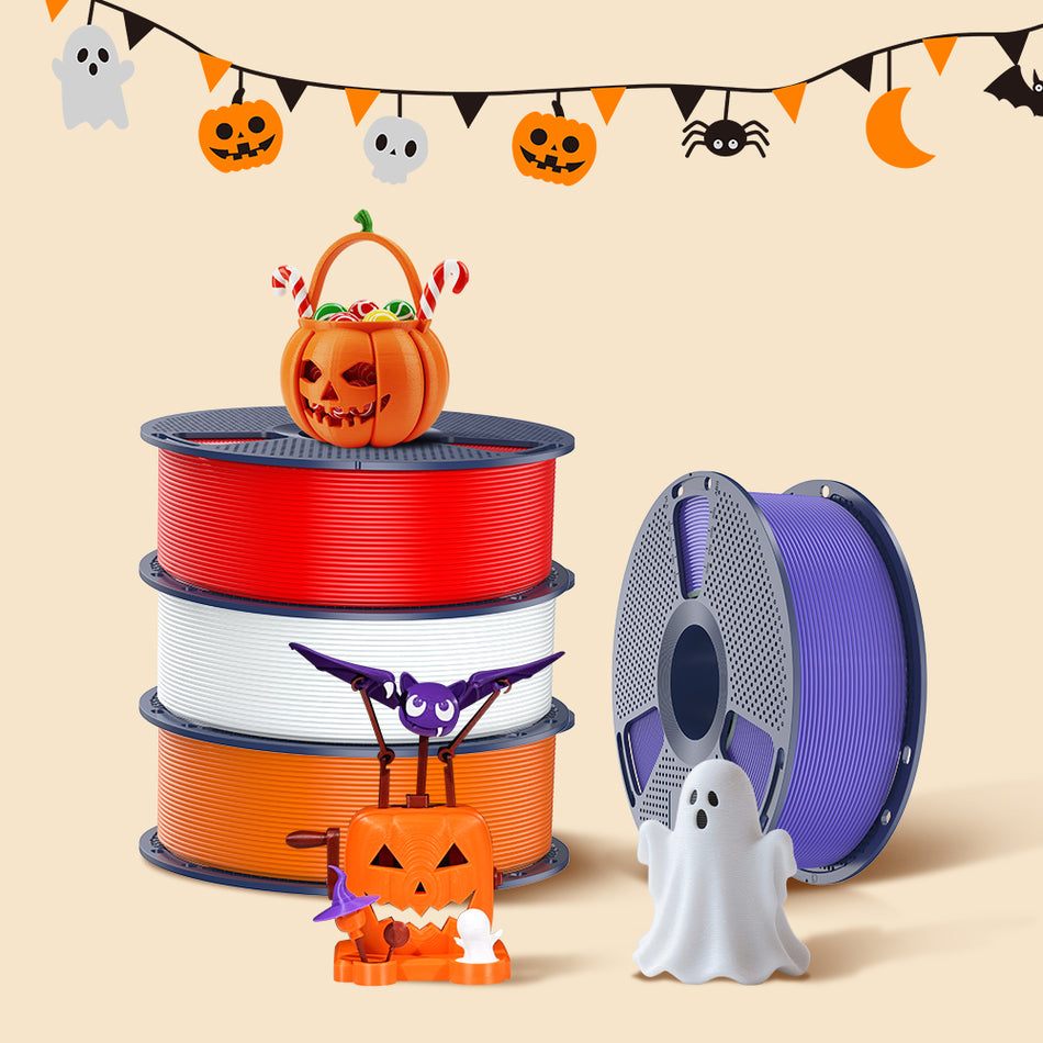SUNLU Halloween Filament Pack – Mix & Match 4 Colors & Materials (Choose from White / Purple / Red / Orange)