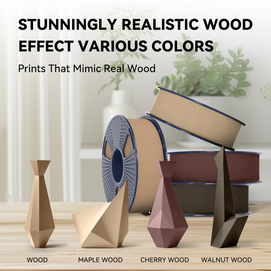 Optimized Wood PLA 3D Printer Filament 1KG, Optimized and Upgraded Wood Texture