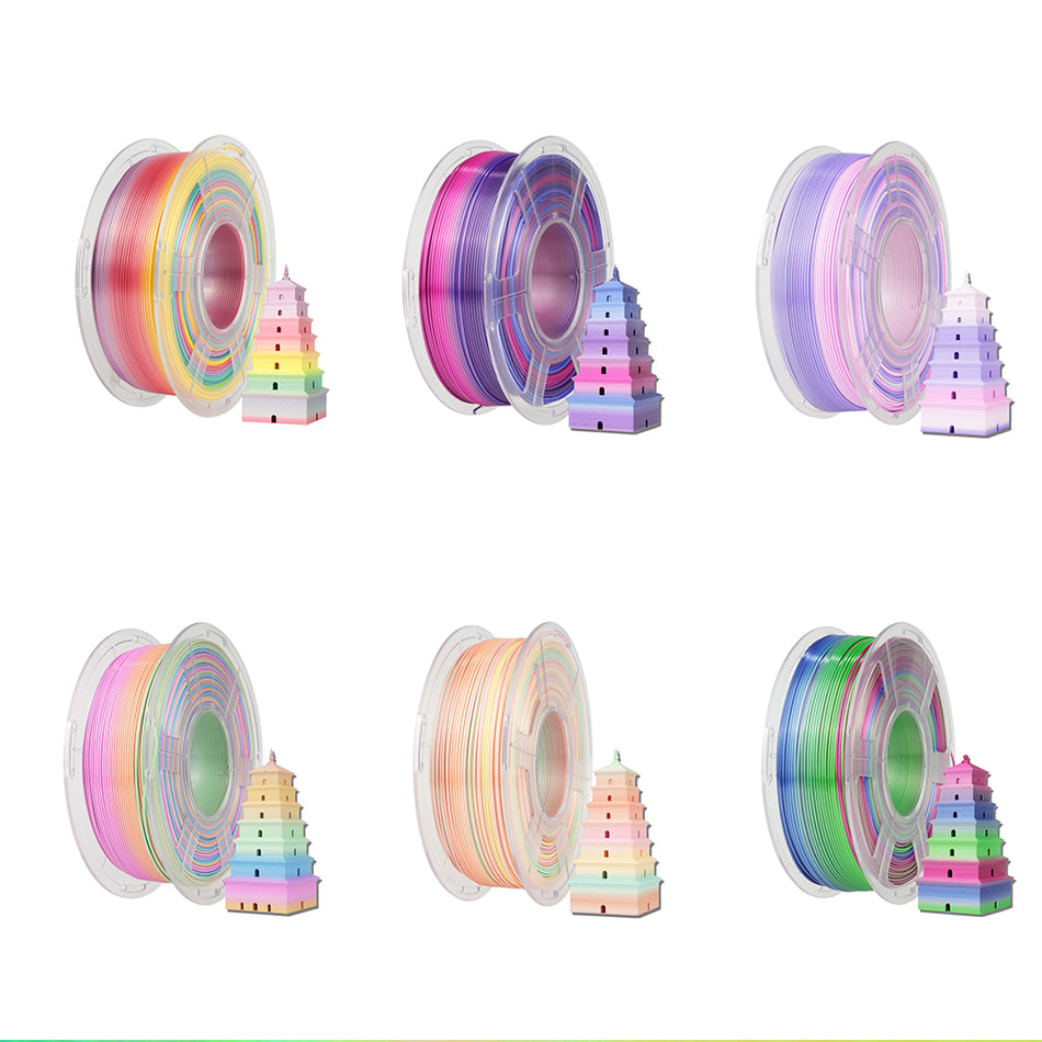 Silk Rainbow(Upgraded 8Meters Color Change Length) Filament 1KG