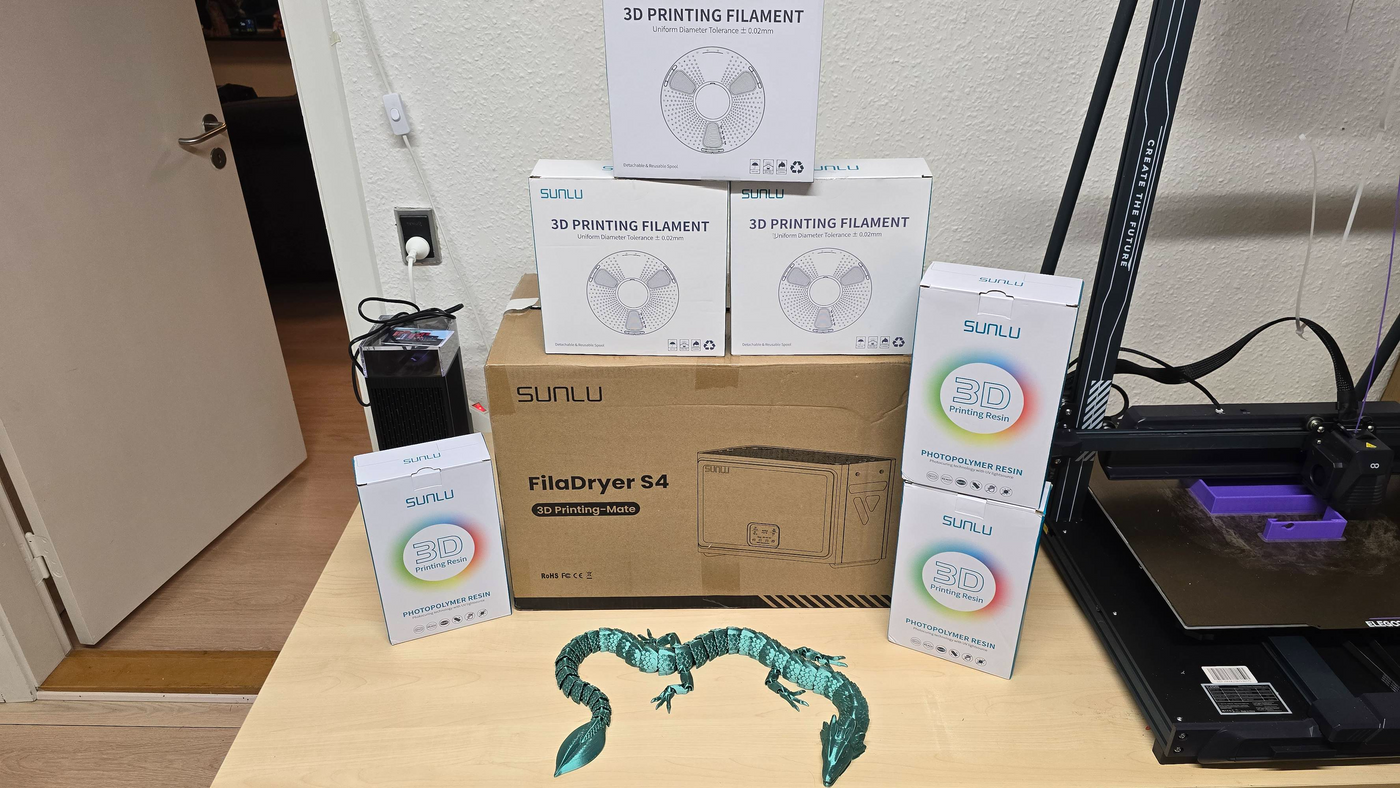 SUNLU 3D Products Review, Products and Experiences - FilaDryer S4 @Heini Nielsen