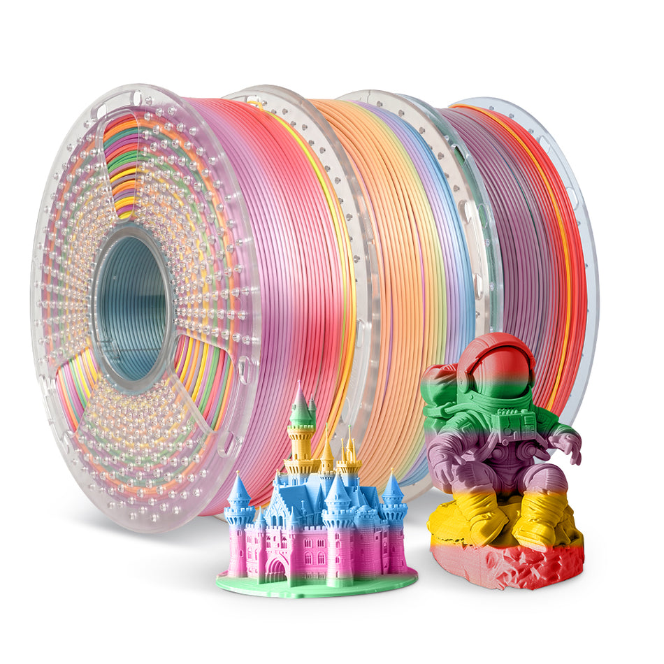 [MOQ 3 Roll] PLA Rainbow and SILK Rainbow 3D Printer Filament 1KG