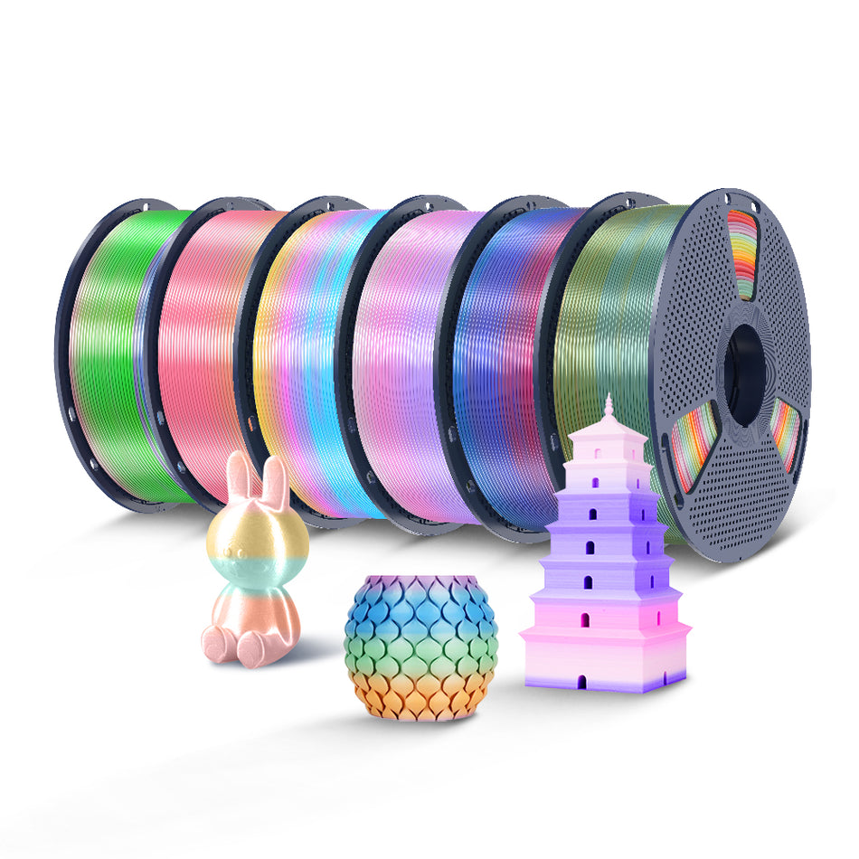 [MOQ: 3 Rolls] PLA Rainbow and SILK Rainbow Filament 1KG
