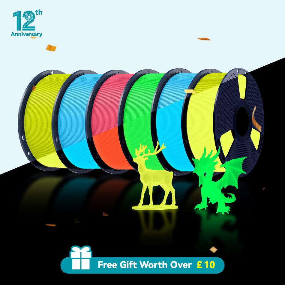 [12th Prime Deal] PETG Glow in The Dark (Luminous) 3D Printer Filament 1KG