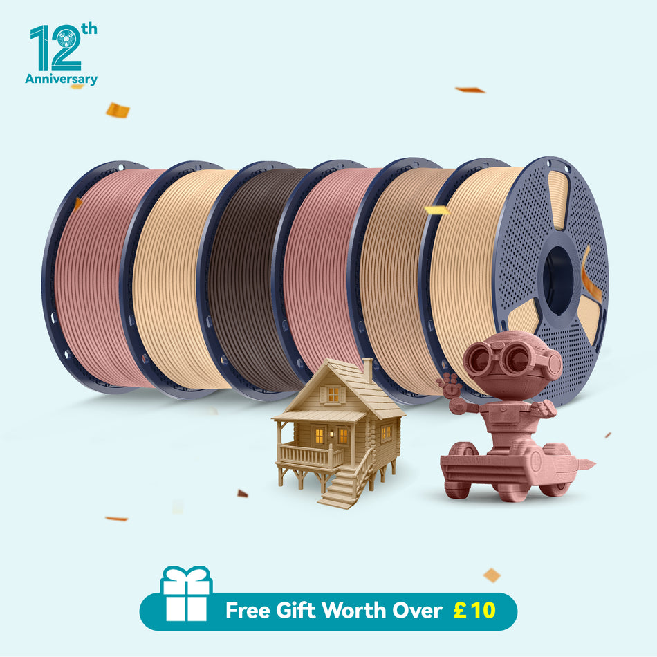[12th Prime Deal] Optimized Wood PLA 3D Printer Filament 1KG, Optimized and Upgraded Wood Texture