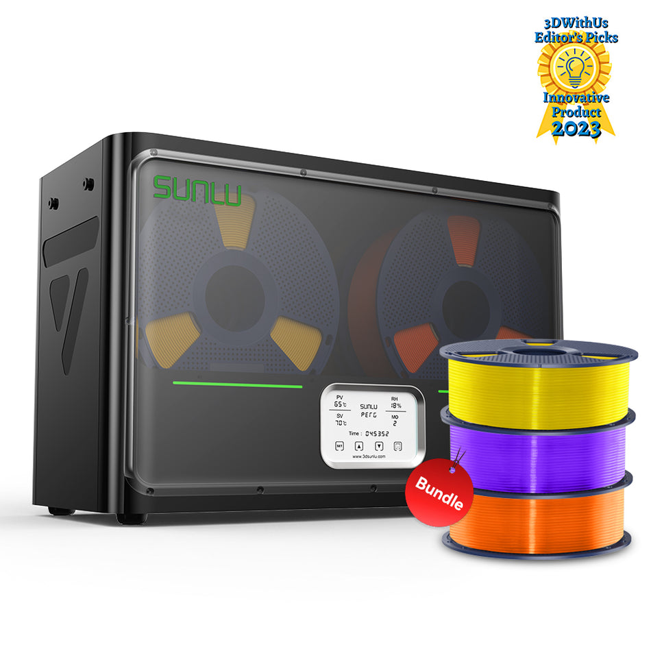SUNLU Filament Dryer S4, Temperature Balance and High Efficiency, Dryer and PLA Meta Filament Bundle