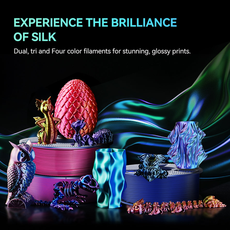 [Buy3 Save £2 on each] Multi-Color SILK Filament(Dual-Color, Tri-Color and Four-color) 1KG