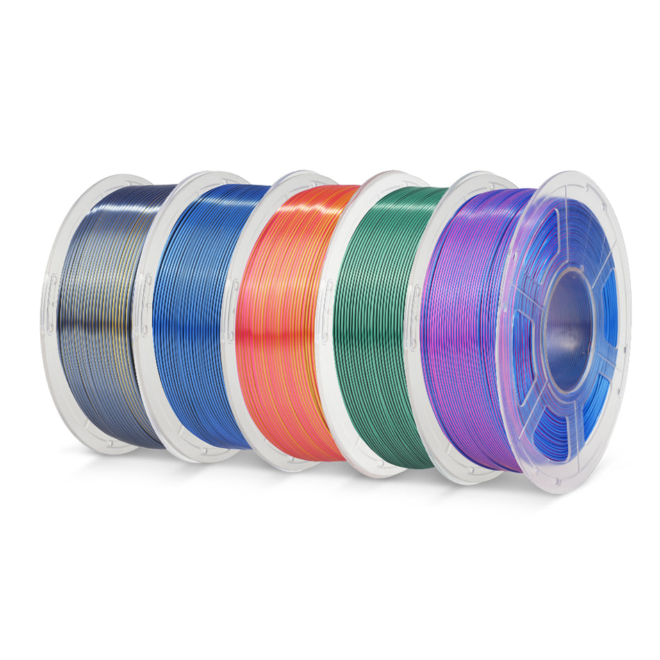 Multi-Color SILK Filament(Dual-Color, Tri-Color) 1KG*5 Combo