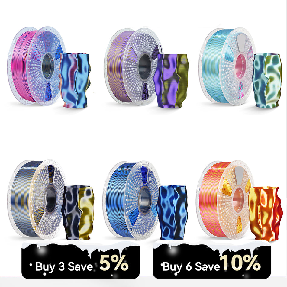 [MOQ 6 Roll] Multi-Color SILK Filament(Dual-Color, Tri-Color) 1KG