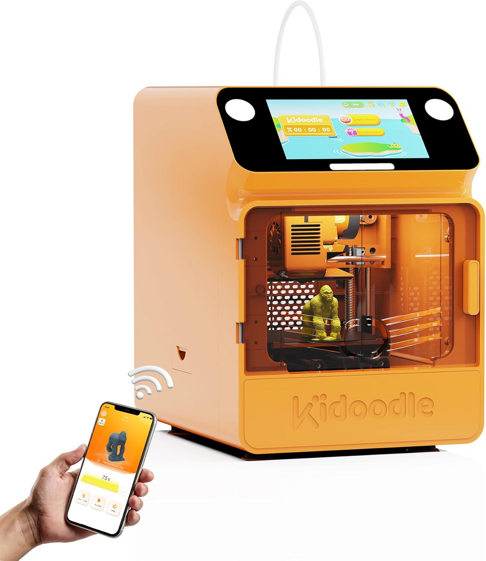 [47% OFF Flash Deal] Kidoodle MiniBox A1: 3D Printer for Kids, Unleash Creativity with Kidoodle, 600mm/s High Speed, AutoLiv/Design Safe for Kids/5" Touch Screen, Wi-Fi/App Control, Easy to Install at Home/School
