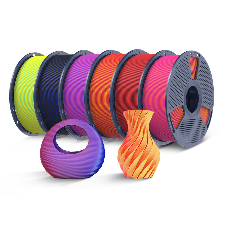 [Buy4 Save £2 on each] SUNLU PLA Matte Dual-Color 3D Printer Esthenic Filament 1KG, Seamless Two-Tone Shifts & Soft Matte Finish